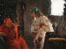 'Due figure', olio su cartone, bozzetto di Domenico Morelli (Napoli 18231901). - Foto 05