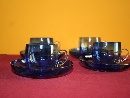 Quattro tazzine con piattini in vetro soffiato blu zaffiro, probabilmente Venini, Murano, 1920 ca. - Foto 02