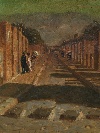 'Consular road to Pompei', oil on paper, Italy, late XIX century. - Picture 02