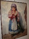 'Bambina con bambola', olio su tela di Federico Spoltore (Lanciano, 19021988). - Foto 02