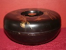 Scatola tonda con coperchio decorata con lacca nera e maki-e in oro, Giappone, periodo Taisho, 大正時代, (1912 - 1926). - Foto 03