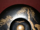 Scatola tonda con coperchio decorata con lacca nera e maki-e in oro, Giappone, periodo Taisho, 大正時代, (1912 - 1926). - Foto 06