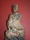 A Chinese Ming Wood Carved seated Arhat, Ming era (1368-1644). - Picture 01