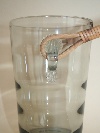 Holmegaard Smoke Glass Ice Bucket with wicker wrapped handle on scalloped rings, by Per Ltken, Denmark, 1962. - Picture 05
