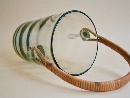 Holmegaard Smoke Glass Ice Bucket with wicker wrapped handle on scalloped rings, by Per Ltken, Denmark, 1962. - Picture 07