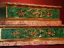 Pair of etched wood corbel tables, painted with faux malachite and Verona red marble, Rome, c. 1830. - Picture 01