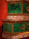 Pair of etched wood corbel tables, painted with faux malachite and Verona red marble, Rome, c. 1830. - Picture 05