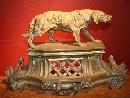 Irish setters, pair of monumental bronze fire-dogs, France, c. 1860 
 - Picture 02